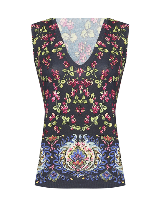Etro Жилет трикотажный с "Цветочным" узором