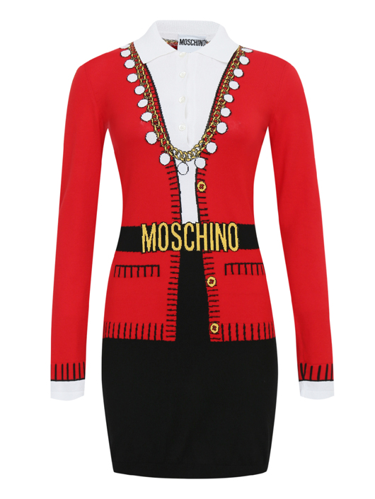 Moschino Couture Платье мелкой вяхки с контрастным принтом