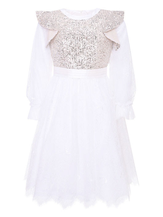 Aletta Couture Платье с длинным рукавом и пайетками
