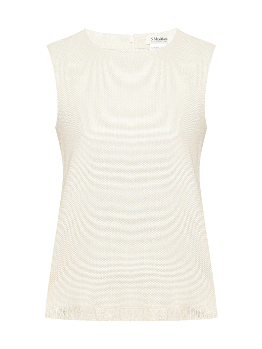 Max Mara Топ из льна с бахромой