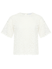 Ermanno Scervino Junior Футболка из хлопка с кружевом