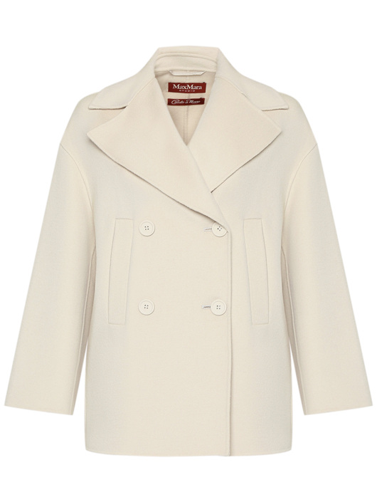 Max Mara Двубортное полупальто из шерсти