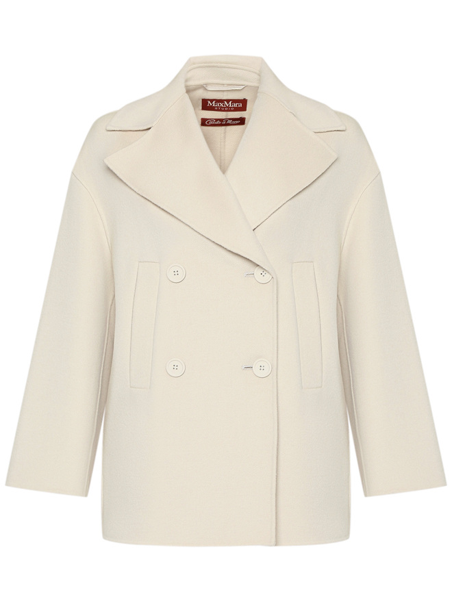 Max Mara Двубортное полупальто из шерсти