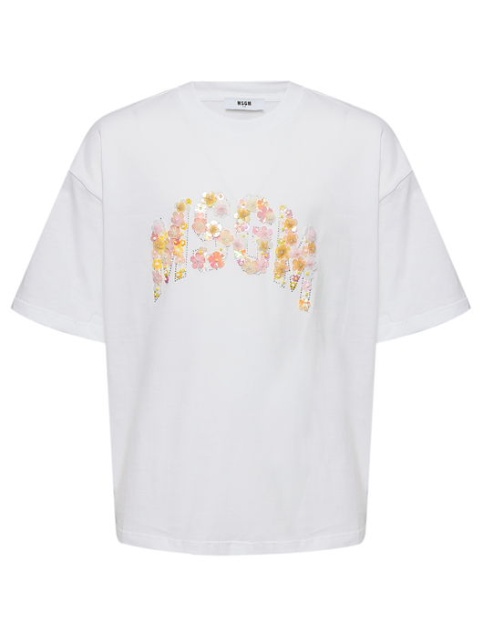 MSGM Футболка из хлопка с аппликацией