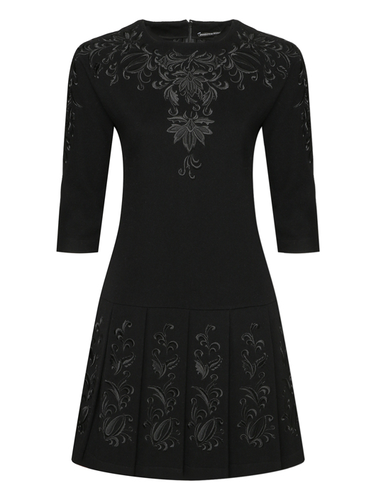 Ermanno Scervino Платье из шерсти с вышивкой