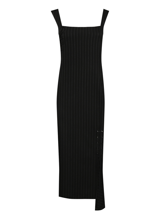 Sportmax Платье-миди из шерсти в полоску