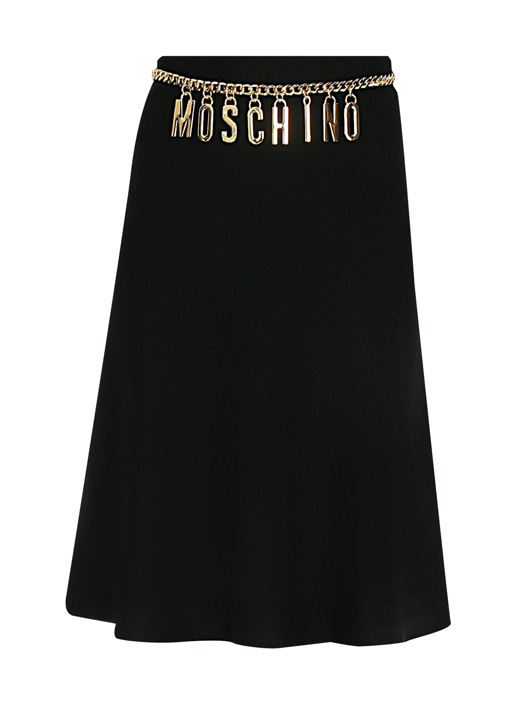 Moschino Трикотажная юбка из шерсти с металлической фурнитурой