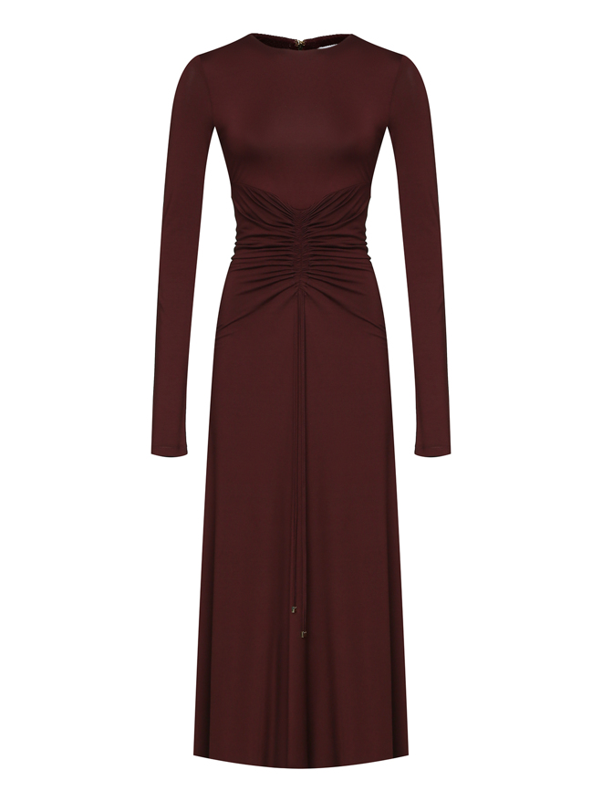 Max Mara Эластичное платье-макси с драпировками