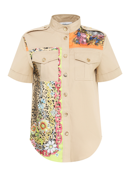 Moschino Блуза из комбинированной ткани