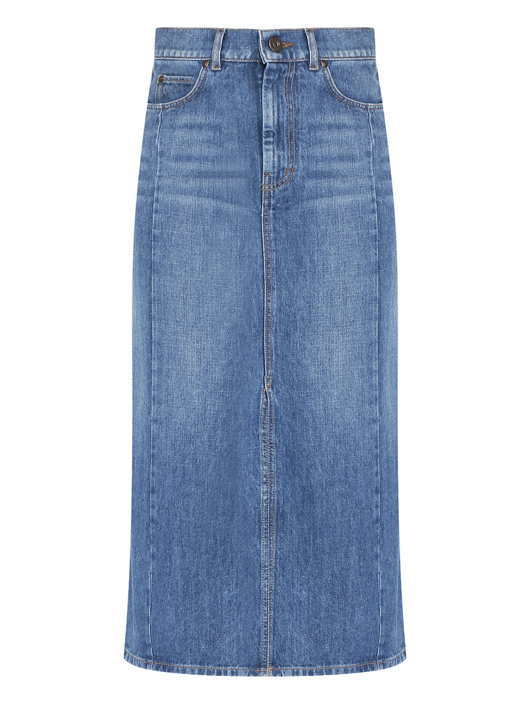 Weekend Max Mara Юбка из денима с разрезом