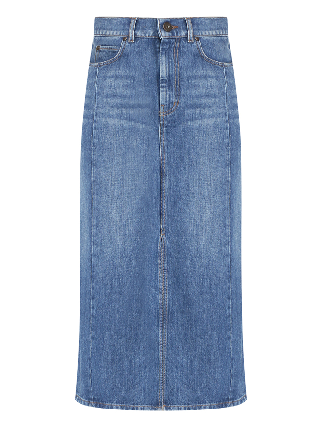 Weekend Max Mara Юбка из денима с разрезом