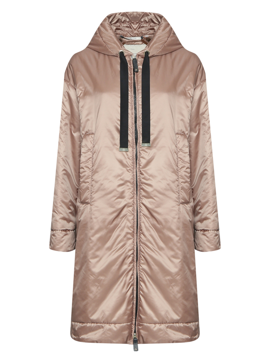 Max Mara Стеганое пальто на молнии с капюшоном