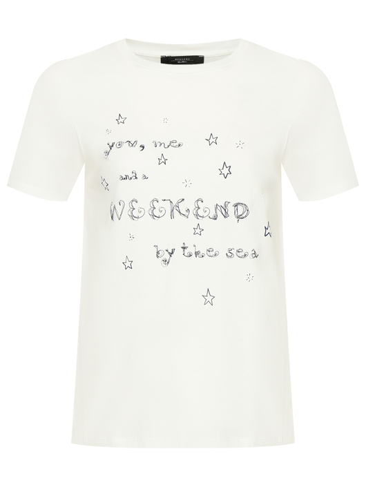 Weekend Max Mara Футболка с принтом и вышивкой