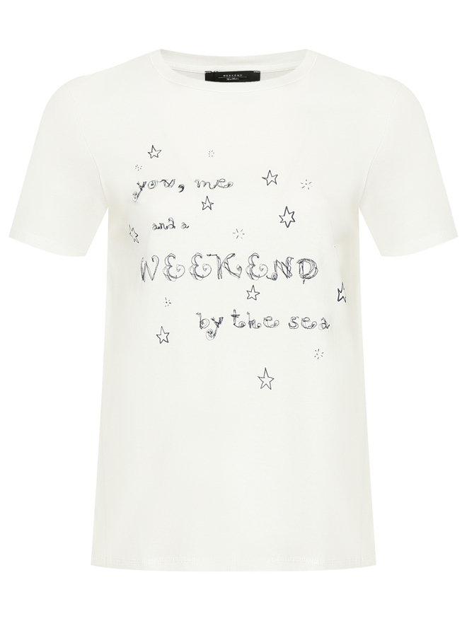 Weekend Max Mara Футболка с принтом и вышивкой