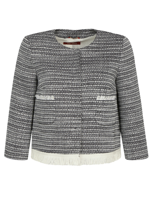 Max Mara Укороченный жакет из акрила, хлопка и шерсти