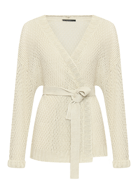 Weekend Max Mara Кардиган из льна с поясом