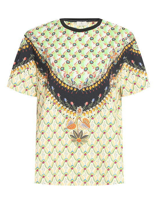 Etro Футболка из хлопка с "Цветочным" узором
