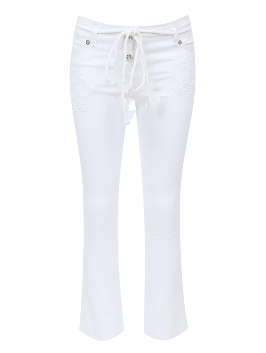 Ermanno Scervino Junior Джинсы-клеш с вышивкой и поясом