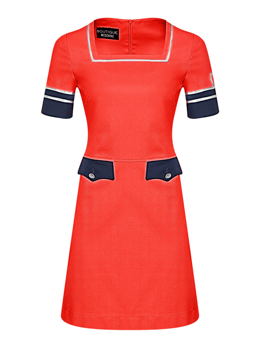 Moschino Boutique Платье из хлопка с коротким рукавом