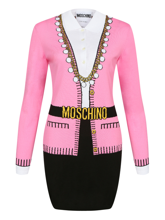 Moschino Couture Платье из хлопка с узором