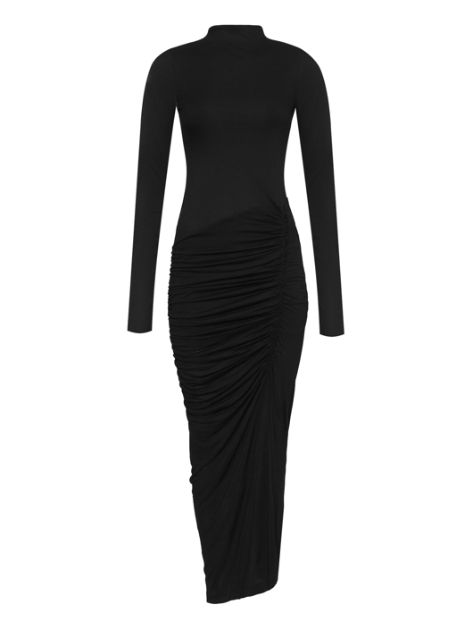 Helmut Lang Трикотажное платье-макси из вискозы