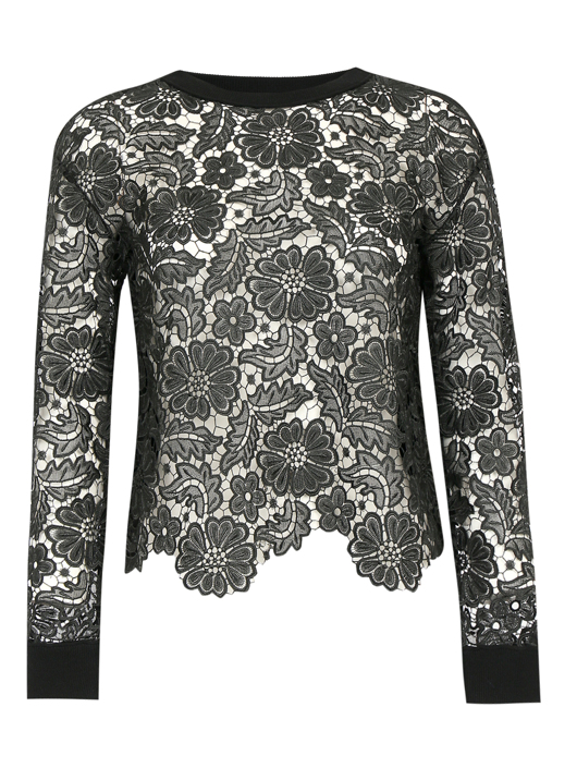 Alice+Olivia Свитшот из шерсти с перфорацией