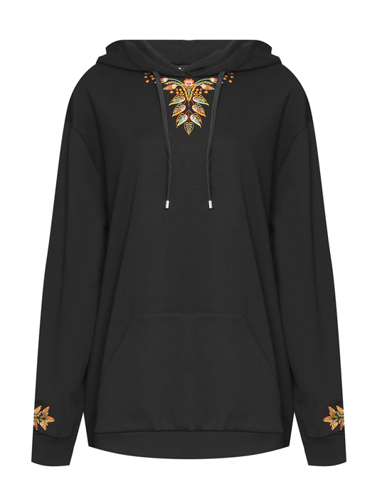 Etro Толстовка с капюшоном из хлопка с вышивкой