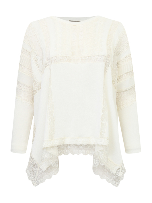 Ermanno Scervino Джемпер из вискозы с кружевной отделкой