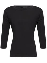 Weekend Max Mara Однотонный лонгслив с рукавами 3/4 из хлопка