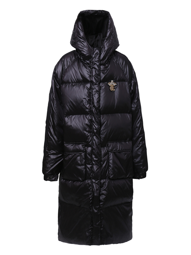 Ermanno Scervino Junior Удлиненный пуховик с капюшоном