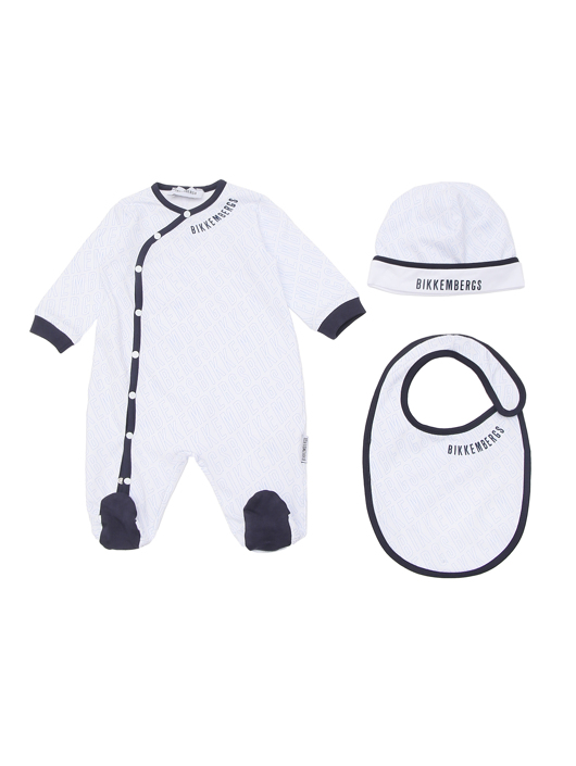 Bikkembergs Комплект из хлопка с узором с шапочкой, фартук нагрудный