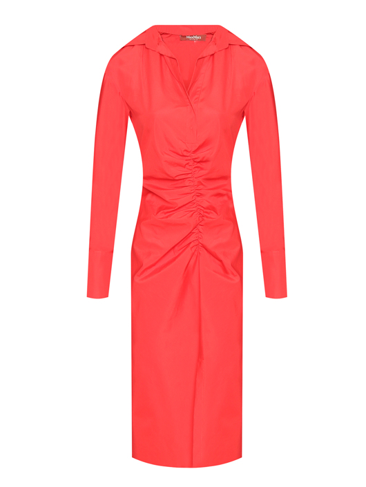 Max Mara Хлопковое платье со сборкой