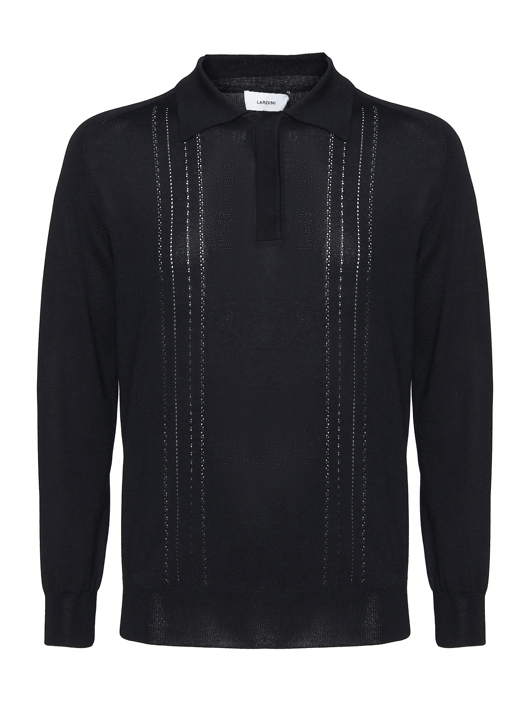 LARDINI Поло с длинным руквом из хлопка и вискозы