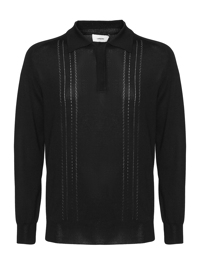 LARDINI Поло с длинным руквом из хлопка и вискозы