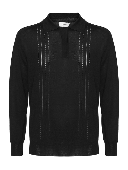 LARDINI Поло с длинным руквом из хлопка и вискозы