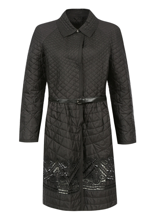 Ermanno Scervino Стеганый плащ с кружевной отделкой