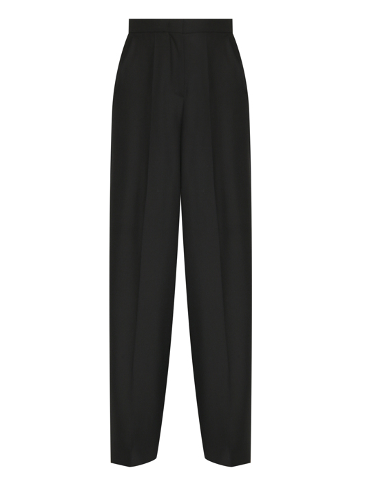 Max Mara Брюки однотонные из шерсти широкого кроя