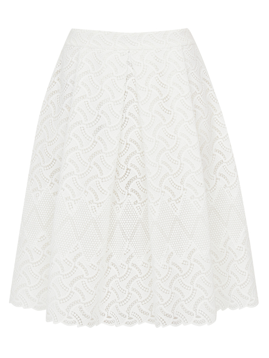 Ermanno Scervino Юбка-трапеция с кружевной отделкой