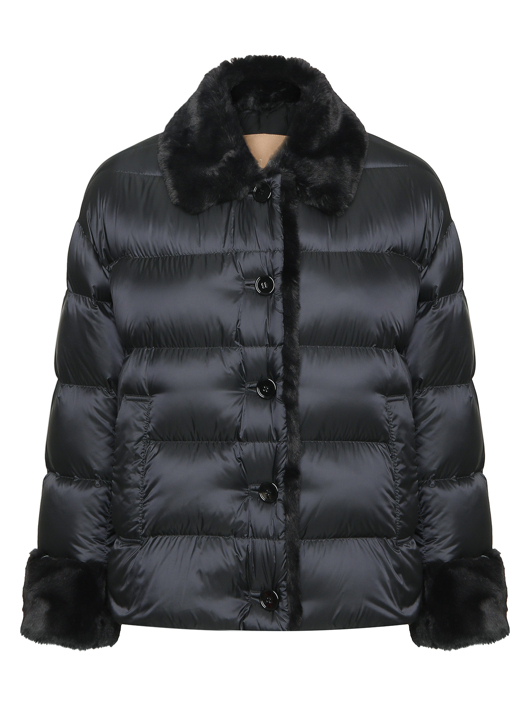 Max Mara Пуховик с отделкой мехом