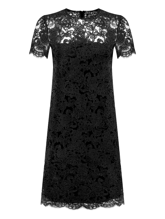 Ermanno Scervino Платье прямого кроя из хлопка с кружевом