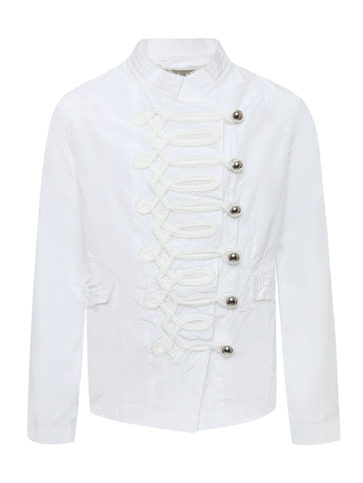 Ermanno Scervino Junior Куртка из жатой ткани с декоративной тесьмой