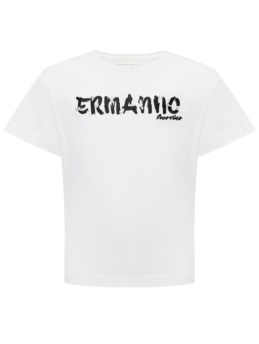 Ermanno Scervino Junior Футболка из хлопка с логотипом