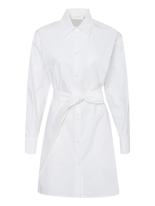 Sportmax Платье-рубашка прямого кроя с поясом