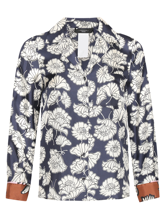 Weekend Max Mara Блуза из шелка с цветочным узором