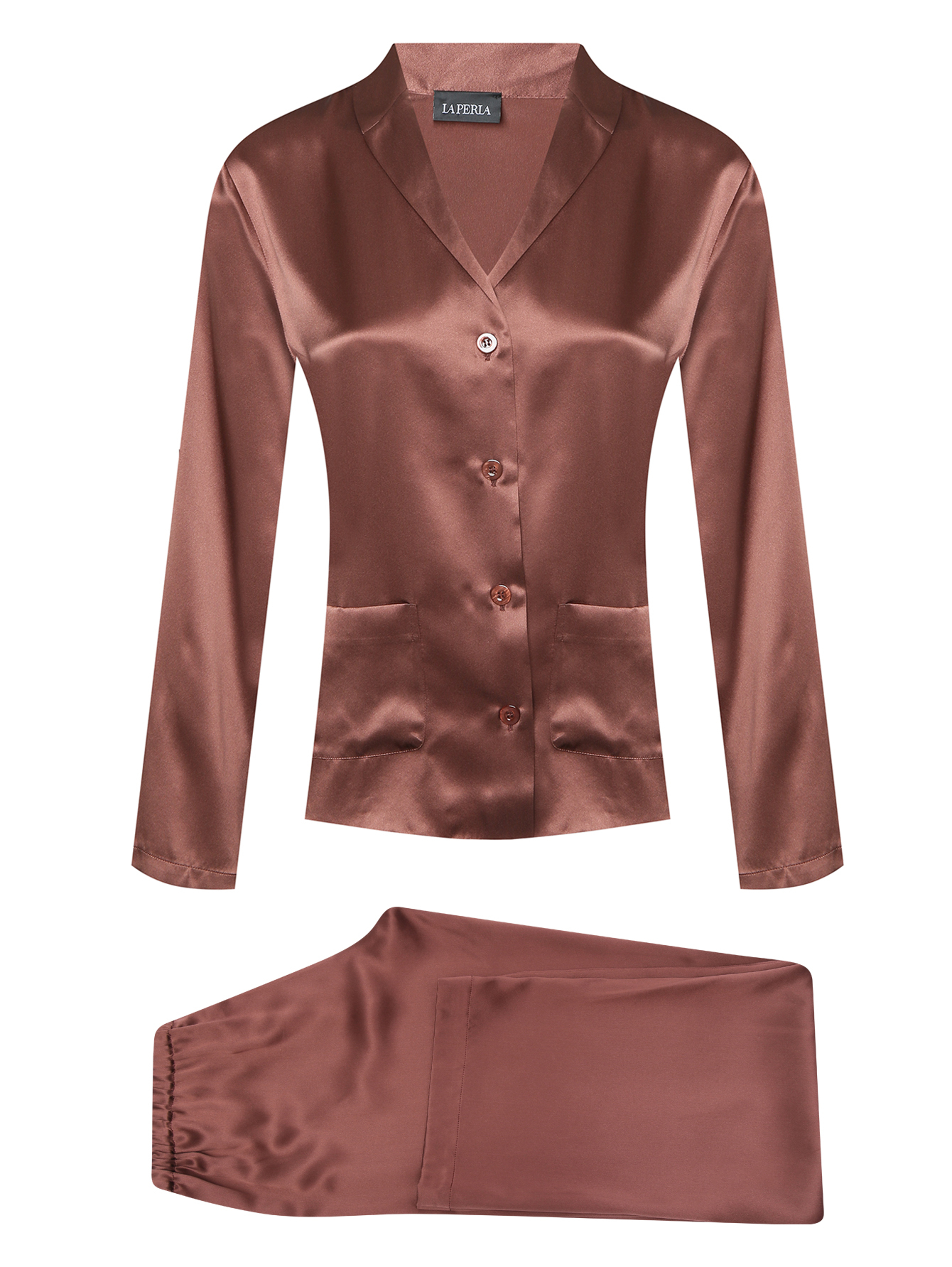 Пижама однотонная из шелка