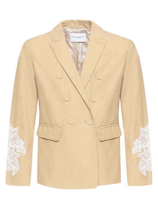 Ermanno Scervino Junior Жакет из хлопка с кружевом