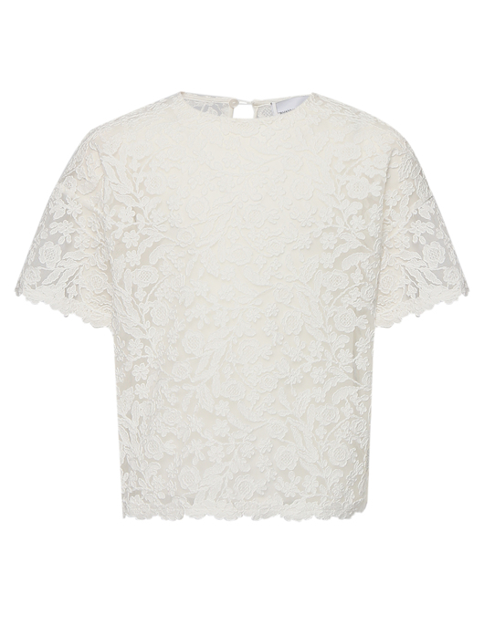 Ermanno Scervino Junior Топ из кружева с коротким рукавом