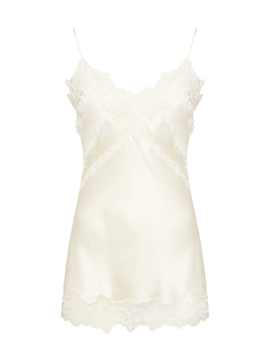 Ermanno Scervino Топ из шелка с кружевной отделкой