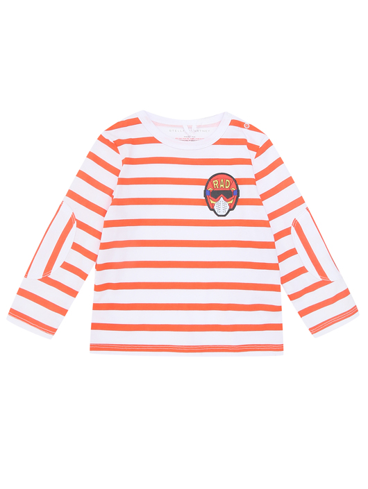 Stella McCartney kids Лонгслив в полоску с нашивкой