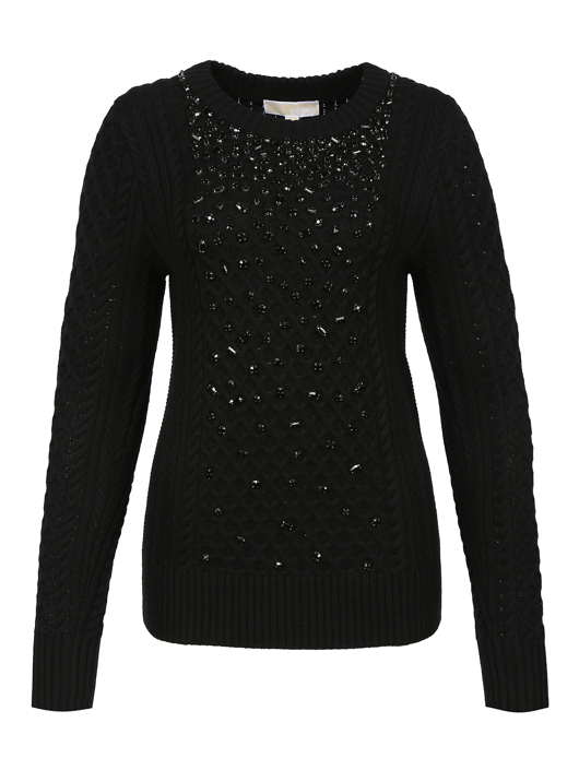 Michael by Michael Kors Джемпер из смешанной шерсти декорированный кристаллами